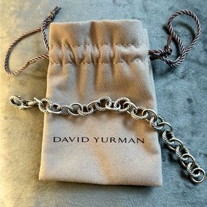 David Yurman Sterling Silver Oval Cable Link 10mm Bracelet